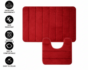 Σετ 3 Χαλάκια Μπάνιου, 50x40 cm, Μπλε, Αντιολισθητικό