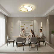 Marco LED Πολυέλαιος με Τηλεχειριστήριο, 51W, Dimmable, Χρυσό, Μέταλλο, Ακρυλικό και Γυαλί, 3000K/4000K/6000K