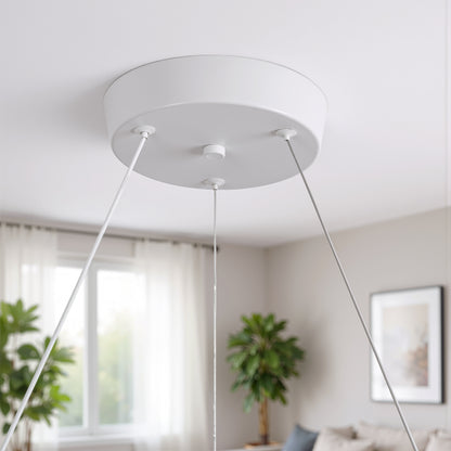 Πολυέλαιος LED LT188WH, Κρύσταλλο και μέταλλο, 40W, Ρυθμιζόμενο, Ρυθμιζόμενο ύψος, Κρύο/Ζεστό/Ουδέτερο φως, Πολυτελής Φωτισμός