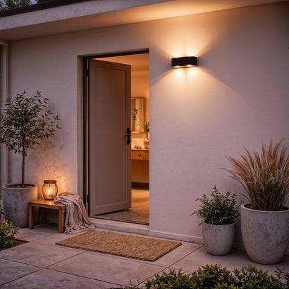 Ellis Εξωτερικό φως τοίχου LED, 6W, 6 πηγές φωτός, θερμό φως, μαύρο