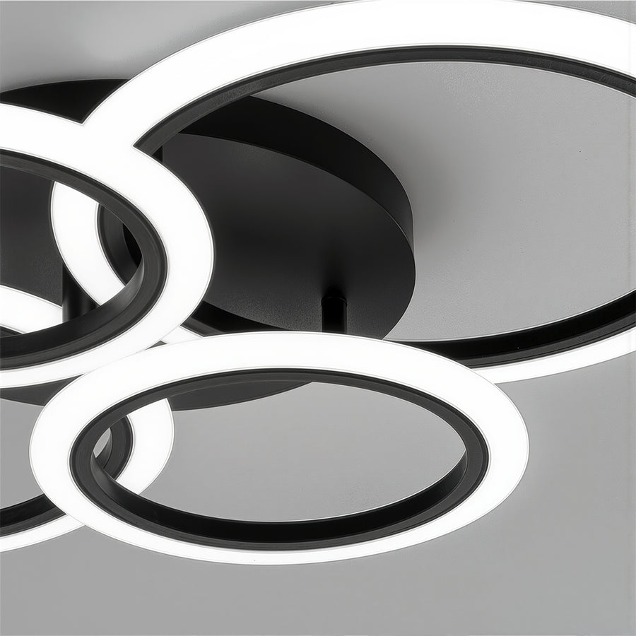 Πολυέλαιος LED με τηλεχειριστήριο BETTY 44W, 4 Κύκλοι, Κρύο/Ζεστό/Ουδέτερο φως, Ρυθμιζόμενο, Μαύρο