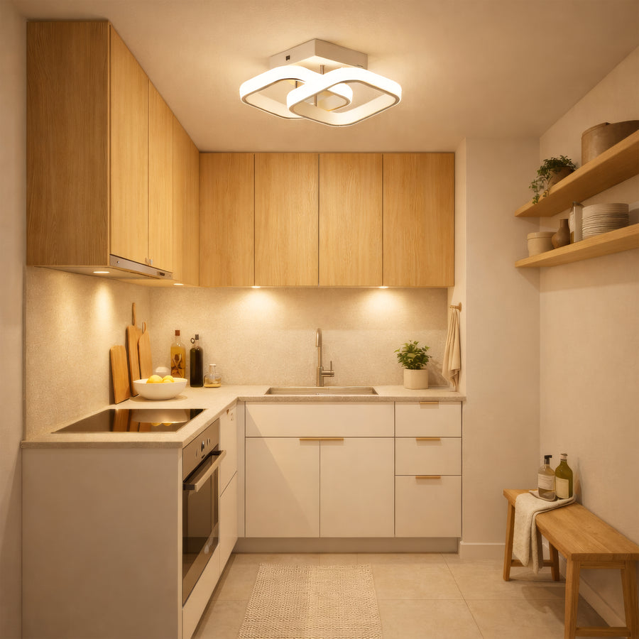 Πολυέλαιος LED VERTEX Matrix, Επικαλυπτόμενα διαμάντια, Μεταλλικά πλαίσια, 11W, 2 Διαμάντια, Κρύο/Ζεστό/Ουδέτερο φως 3000K/4000K/6000K, Λευκό