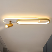 Πολυέλαιος LED με Ρυθμιζόμενο Προβολέα FISSO Camilla, 48W, Κρύο/Ζεστό/Ουδέτερο φως 3000K/4000K/6000K, Γυαλιστερό χρυσό, μέταλλο και ακρυλικό