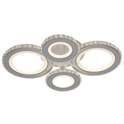 Πολυέλαιος LED με τηλεχειριστήριο και κρύσταλλο NOVA ROTONDA RGB 86W, 4 Κύκλοι, Κρύο/Ζεστό/Ουδέτερο φως, Ρυθμιζόμενο, Λευκό