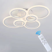 Πολυέλαιος LED με τηλεχειριστήριο BETTY 82W, 6 κύκλοι, κρύο/ζεστό/ουδέτερο φως, ρυθμιζόμενο, λευκό