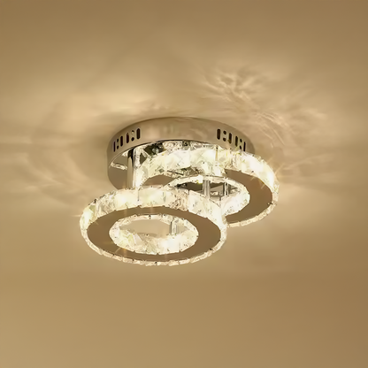 LED LED Royalo Rondra με κρυστάλλους, 2 πηγές φωτός, 26W, γυαλιστερό χρώμιο