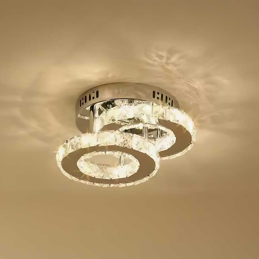 LED LED Royalo Rondra με κρυστάλλους, 2 πηγές φωτός, 26W, γυαλιστερό χρώμιο