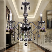 Crystal Cristal πολυέλαιος 3xe14, διάμετρος 48cm, μαύρο, ρυθμιζόμενο ύψος