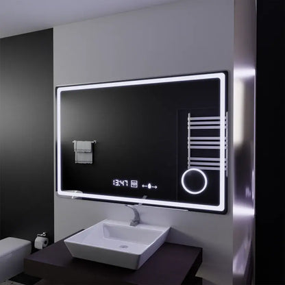 Mirror LED ορθογώνιο 120x80cm Souverain Motionglow Marcello Αποστολικό Σύστημα Ρολόι & Dimable Cosmetic Terometer