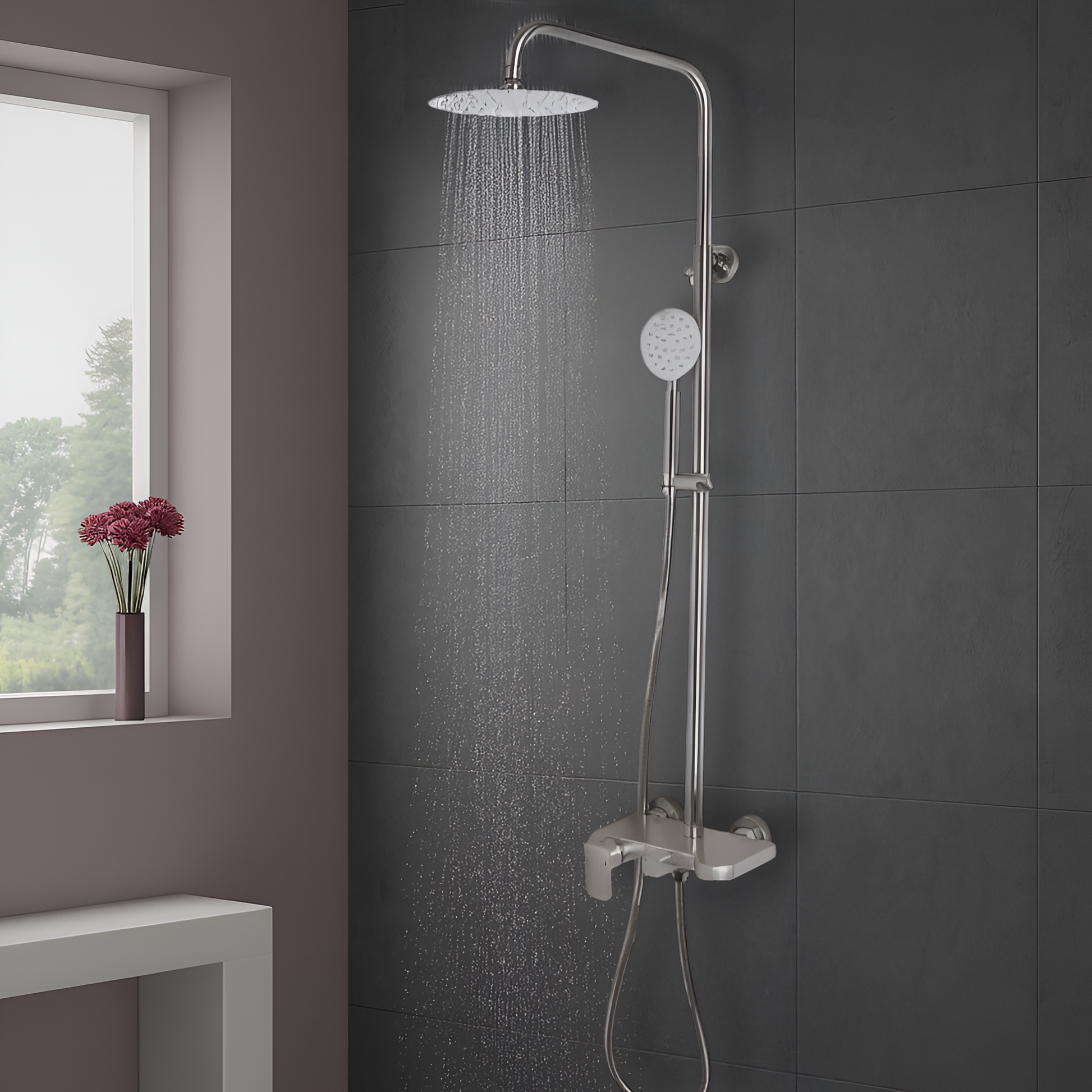 Coloana Dus, Inox SUS304, Satinat, N/LY001 Baterii & Coloane de Duș Default Title Alessandro Design