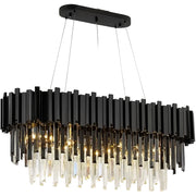 Πολυέλαιος Crystal BLOIS Eleganza 10xE14, Διάμετρος 75cm, Μαύρος, Ρυθμιζόμενο Ύψος