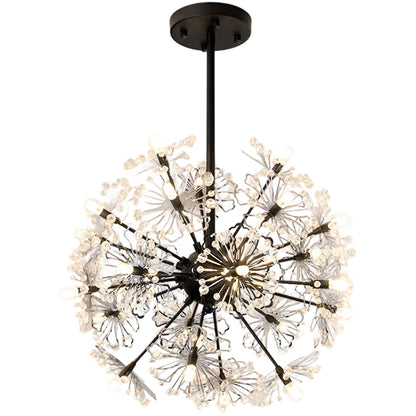 PETERHOF Crystal Chandelier Eleganza, Ø50cm, 18x G4, Διάμετρος 49cm, Μαύρο