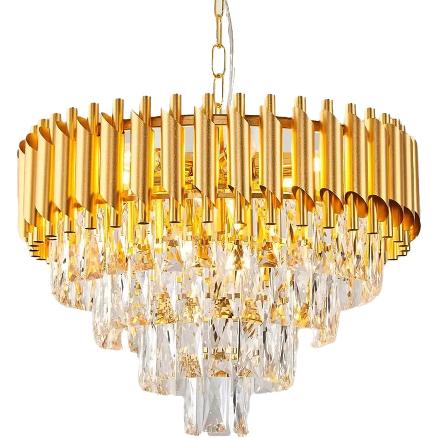 VERSAILLES Crystal Chandelier Elegance 8x E14, Διάμετρος 50cm, Χρυσό, Ρυθμιζόμενο Ύψος