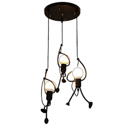 MODERN Πολυέλαιος, Τύπος Εκκρεμές, FANTASIA, Φιγούρα, 3xE27, Ρυθμιζόμενο ύψος, Μαύρο