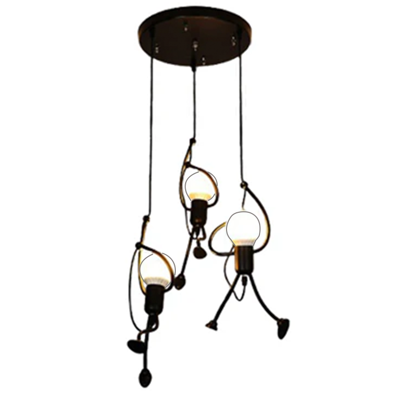 MODERN Πολυέλαιος, Τύπος Εκκρεμές, FANTASIA, Φιγούρα, 3xE27, Ρυθμιζόμενο ύψος, Μαύρο