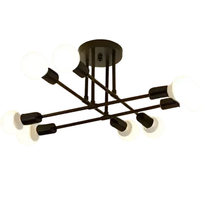 Classic Modernist Octa Chandelier, 8x E27, Μαύρο, Μοντέρνο Σχέδιο, Μέταλλο, Χωρίς αμπαζούρ