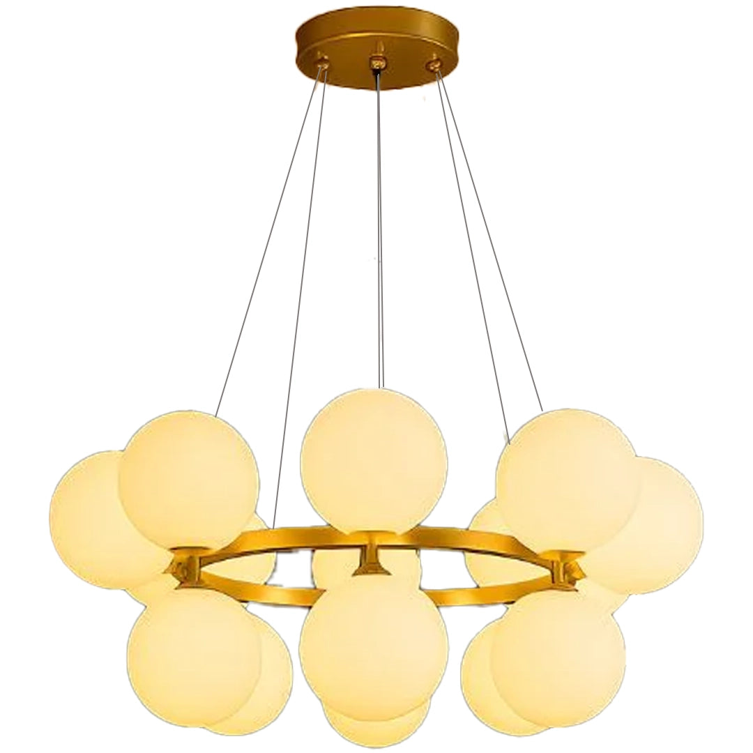 Lustra LOFT Chamber, 15x G9, Alb Auriu, Metal, Inaltime Reglabila, Modern Lustre Moderne Default Title Alessandro Design