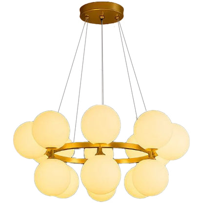 Lustra LOFT Chamber, 15x G9, Alb Auriu, Metal, Inaltime Reglabila, Modern Lustre Moderne Default Title Alessandro Design