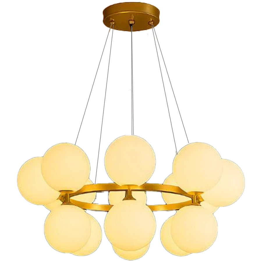 Lustra LOFT Chamber, 15x G9, Alb Auriu, Metal, Inaltime Reglabila, Modern Lustre Moderne Default Title Alessandro Design