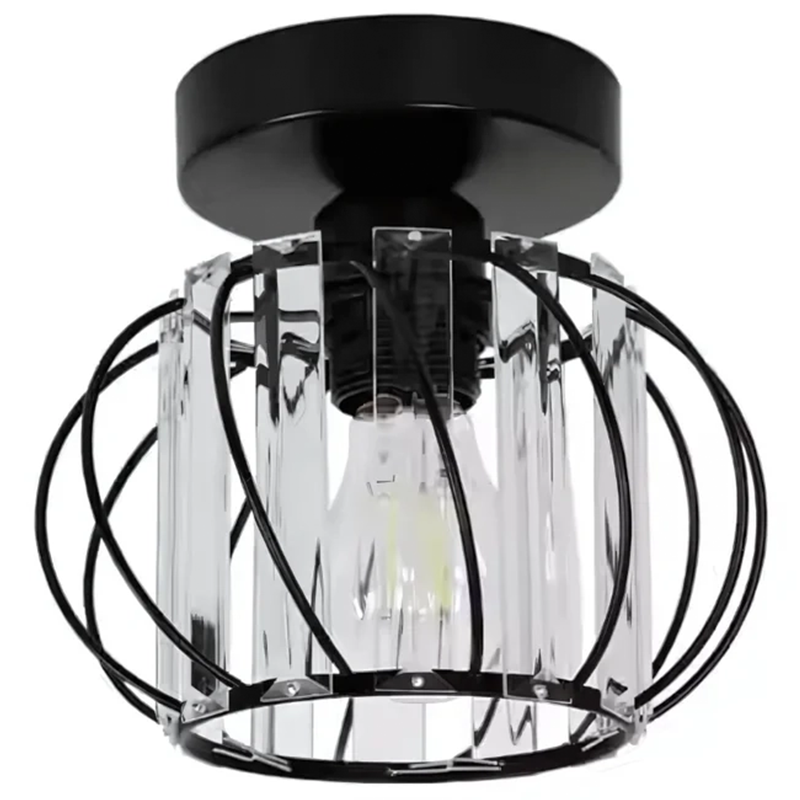 Monica Chandelier, 1 X E27, Μαύρο, Μεταλλικό / Γυαλί