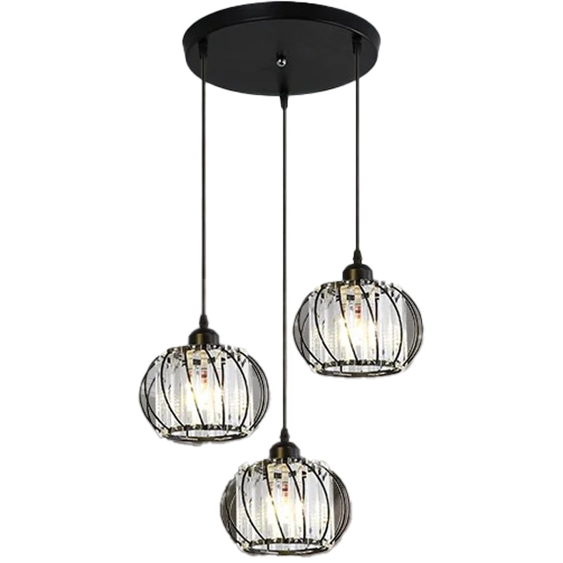 Monica Chandelier, 1 X E27, Μαύρο, Μεταλλικό / Γυαλί