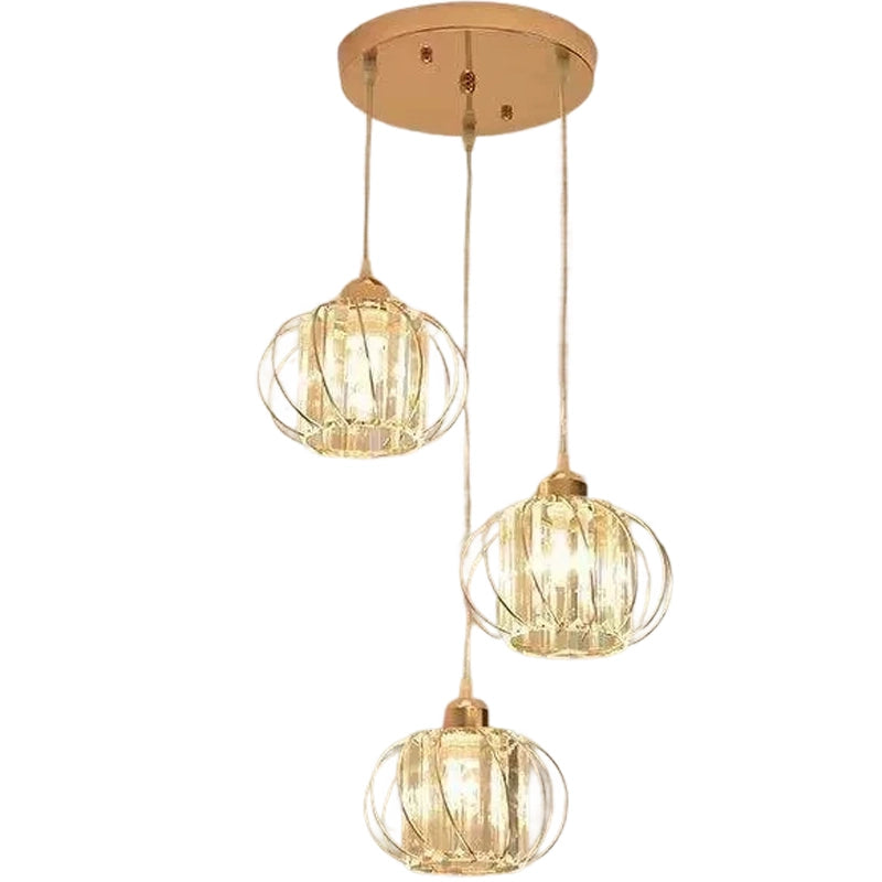 Monica Chandelier, 1 X E27, Μαύρο, Μεταλλικό / Γυαλί