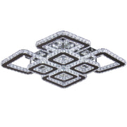 Πολυέλαιος LED με τηλεχειριστήριο και κρύσταλλο QUADRIA SUPREMO RGB 168W, 8 Τετράγωνα, Κρύο/Ζεστό/Ουδέτερο φως, Ρυθμιζόμενο, Γυαλιστερό Chrome