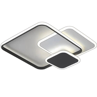 Πολυέλαιος LED με τηλεχειριστήριο ANEMONA 71W, 3 Τετράγωνα, Κρύο/Ζεστό/Ουδέτερο φως, Ρυθμιζόμενο, Μαύρο