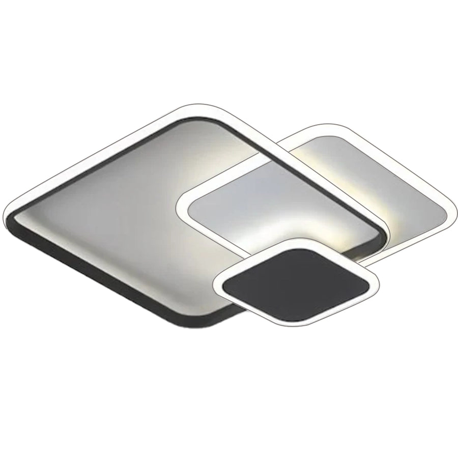 Πολυέλαιος LED με τηλεχειριστήριο ANEMONA 71W, 3 Τετράγωνα, Κρύο/Ζεστό/Ουδέτερο φως, Ρυθμιζόμενο, Μαύρο