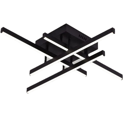 Πολυέλαιος LED με Τηλεχειριστήριο LINEX, 52W, 4 Στοιχείων, Γραμμικό, Κρύο/Ζεστό/Ουδέτερο φως, Ρυθμιζόμενο, Μαύρο