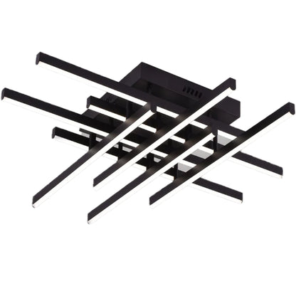 Πολυέλαιος LED με Τηλεχειριστήριο LINEX, 108W, 8 στοιχεία, Κρύο/Ζεστό/Ουδέτερο φως, Ρυθμιζόμενο, Μαύρο