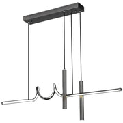 Κρεμαστός πολυέλαιος LED με τηλεχειριστήριο DANNA 35W, Κρύο/Ζεστό/Ουδέτερο φως, Ρυθμιζόμενο, Μαύρο, Ρυθμιζόμενο ύψος