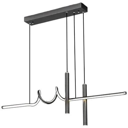 Κρεμαστός πολυέλαιος LED με τηλεχειριστήριο DANNA 35W, Κρύο/Ζεστό/Ουδέτερο φως, Ρυθμιζόμενο, Μαύρο, Ρυθμιζόμενο ύψος