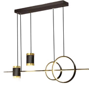 Κρεμαστός πολυέλαιος LED με τηλεχειριστήριο PAULINA 60W, Κρύο/Ζεστό/Ουδέτερο φως, Ρυθμιζόμενο, Μαύρο, Ρυθμιζόμενο ύψος