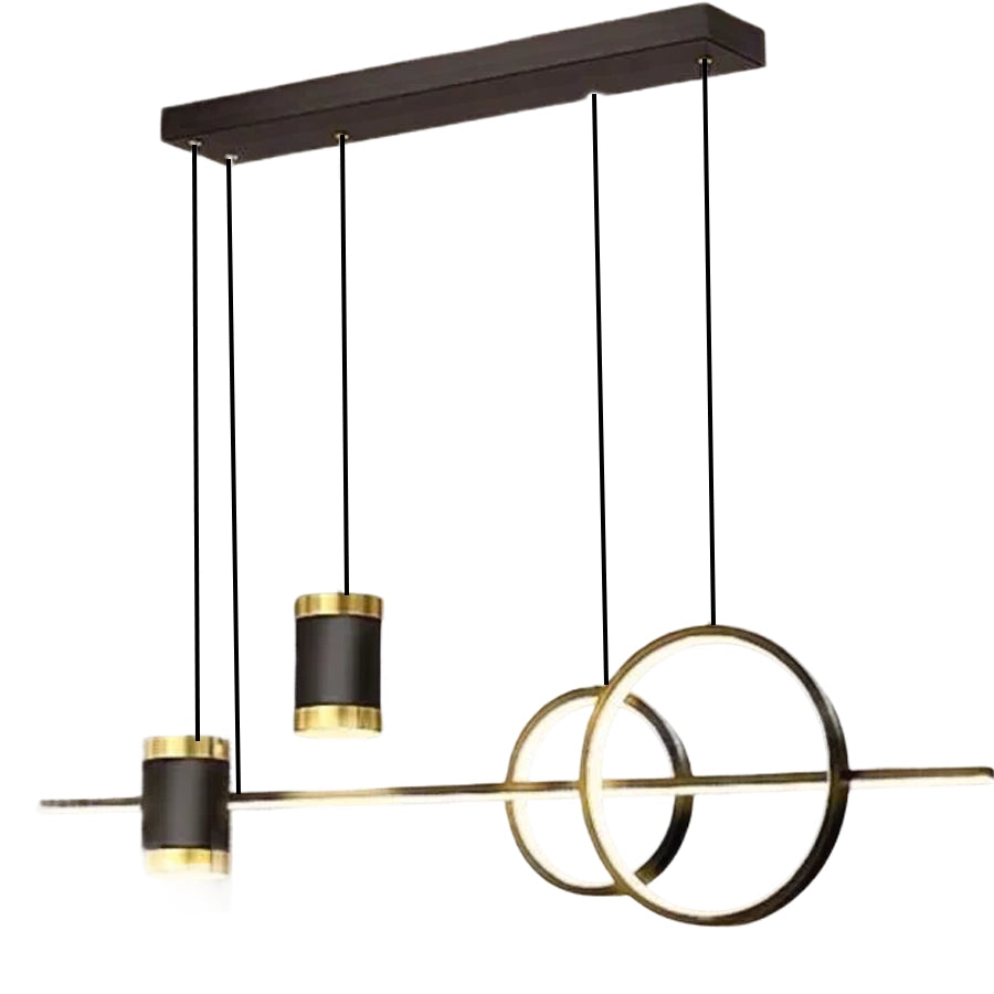 Κρεμαστός πολυέλαιος LED με τηλεχειριστήριο PAULINA 60W, Κρύο/Ζεστό/Ουδέτερο φως, Ρυθμιζόμενο, Μαύρο, Ρυθμιζόμενο ύψος