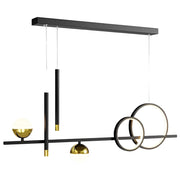 Κρεμαστός πολυέλαιος LED με τηλεχειριστήριο DAMARA 44W, Κρύο/Ζεστό/Ουδέτερο φως, Ρυθμιζόμενο, Μαύρο, Ρυθμιζόμενο ύψος