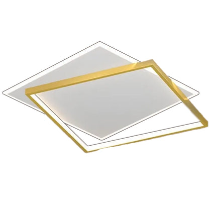 Πολυέλαιος LED με τηλεχειριστήριο SOLARA 66W, 2 τετράγωνα, κρύο/θερμό/ουδέτερο φως, ρυθμιζόμενο, λευκόχρυσο