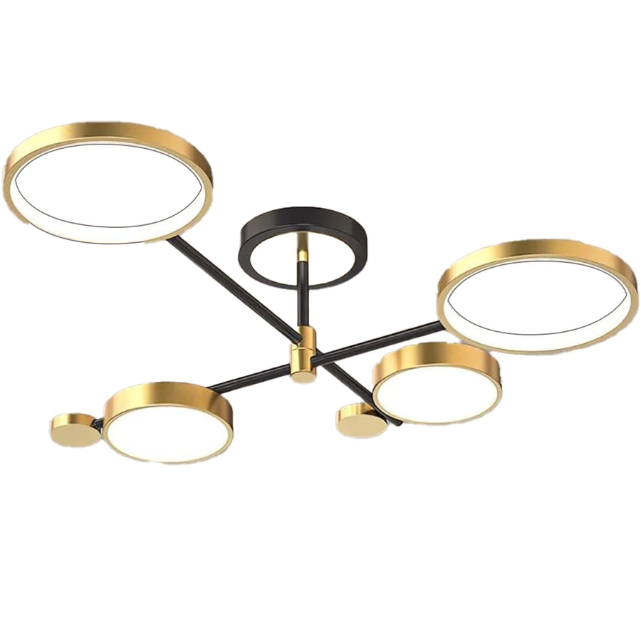 Πολυέλαιος LED με Τηλεχειριστήριο MARIA, 4 Στοιχείων, 22W, Θερμό/Ψυχρό/Ουδέτερο φως, Ρυθμιζόμενο, Χρυσό