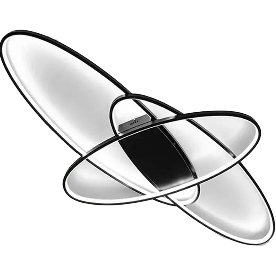 Πολυέλαιος LED με τηλεχειριστήριο ORBITA 74W, 3 Στοιχείων, Οβάλ, Κρύο/Ζεστό/Ουδέτερο φως, Ρυθμιζόμενο, Μαύρο