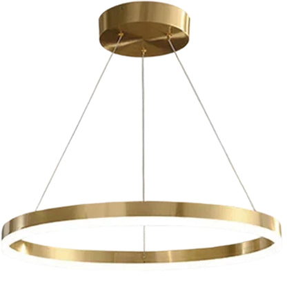 Κρεμαστός πολυέλαιος LED, ANINA, 34W, 1 κύκλος, Διάμετρος 50cm, Κρύο/Ζεστό/Ουδέτερο φως 3000K/4000K/6000K, Ρυθμιζόμενο, Γυαλιστερό χρυσό Λευκό, Ρυθμιζόμενο ύψος, Μεταλλικό και Ακρυλικό