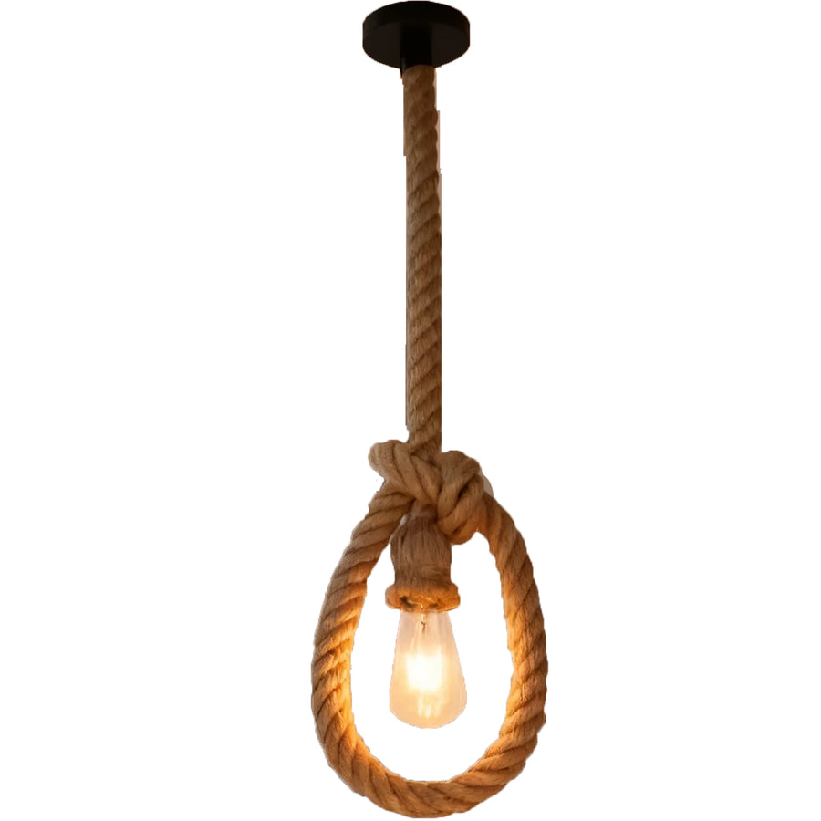 Vintage Πολυέλαιος LV103/130, 1xE27, Rustic, String and Metal, 130cm, Μαύρο Στήριγμα