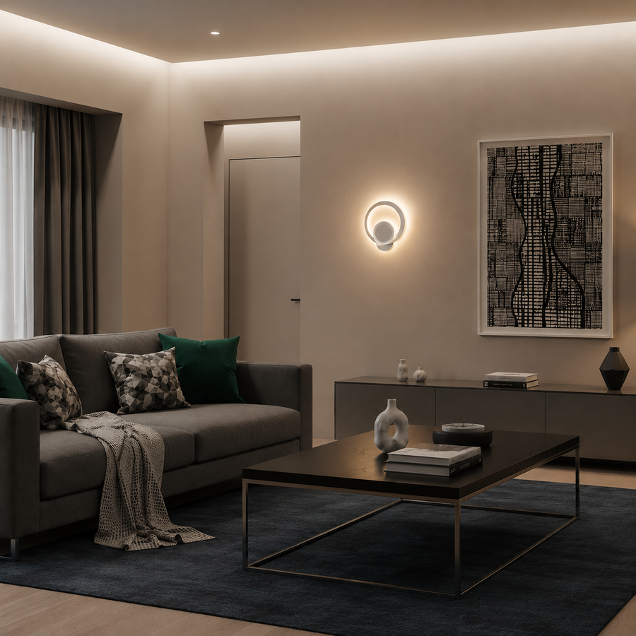 Εφαρμογή Urban LED 19W στρογγυλό φως Cold/Warm/Neutra Acrylic and White Metal