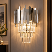BLOIS Piccolo Crystal Chandelier Light, 2xE14, Glossy Chrome