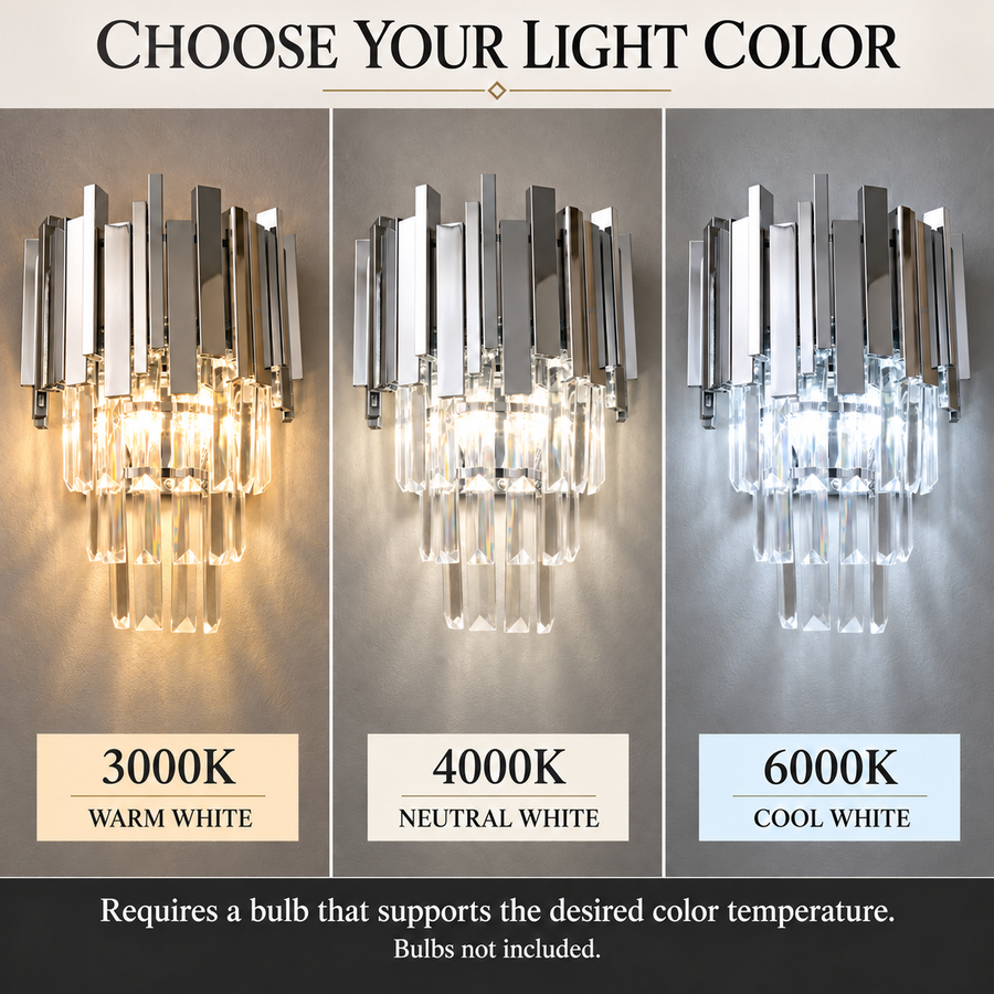 BLOIS Piccolo Crystal Chandelier Light, 2xE14, Glossy Chrome