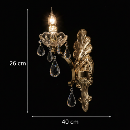 WATSON LAKE Κρυστάλλινο επιτοίχιο φωτιστικό, 1xE14, Metal and Crystal, Χρυσό