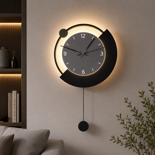 ARC Διακοσμητικό LED Φωτιστικό τοίχου Ø30 cm Κρύο/Ουδέτερο/Ζεστό Ανοιχτό Μαύρο
