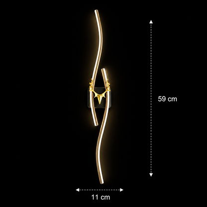 LED Διακοσμητικό Φωτιστικό τοίχου FYAN, 48W, 59x14cm, Ζεστό / Ουδέτερο / Κρύο φως, Χρυσό, Μέταλλο και Ακρυλικό