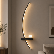 GDANSK Διακοσμητικό φωτιστικό τοίχου LED, 20W, 57x20cm, Θερμό / Ουδέτερο / Ψυχρό φως, Μαύρο, Μεταλλικό και Ακρυλικό