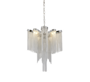 Πολυέλαιος B8000/4CH, 4xE14, Διάμετρος 43 cm, Ύψος 68 cm, IP20, Ασήμι, Σίδερο, Αλουμίνιο, Δεν περιλαμβάνονται οι βολβοί