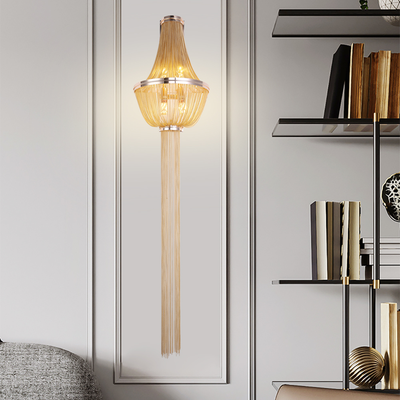 Πολυέλαιος Aplice B8009/5GD, 4xE14, Διάμετρος 34 cm, Ύψος 150 cm, IP20, Χρυσός, Σίδερο, Αλουμίνιο, Δεν περιλαμβάνονται οι βολβοί